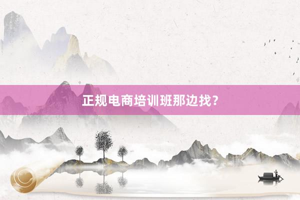 正规电商培训班那边找？